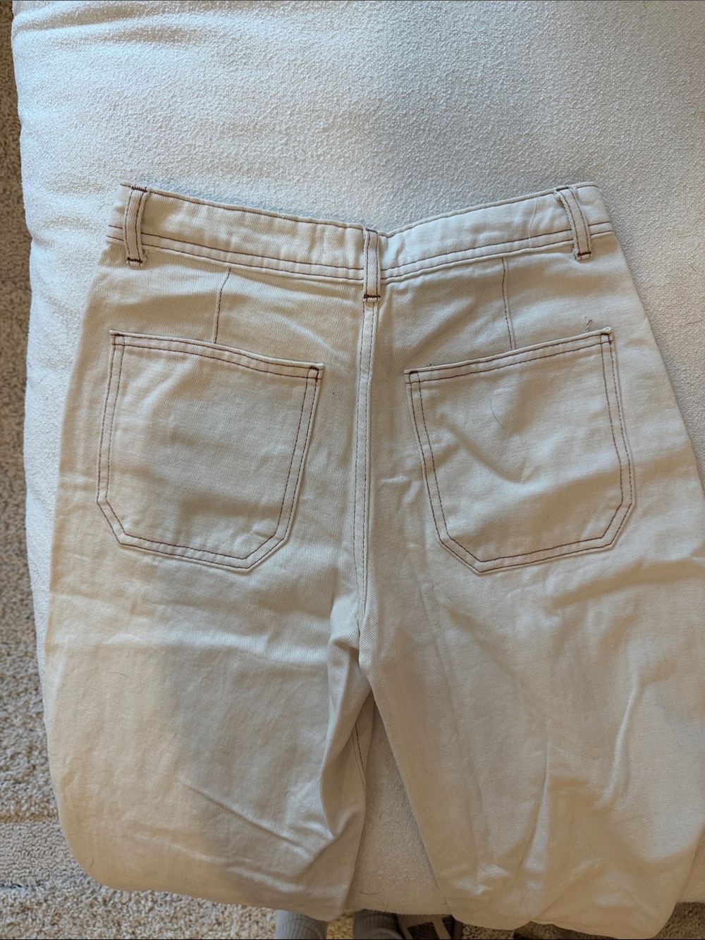 Cream Straight-Leg Jeans - Picture 3 of 5